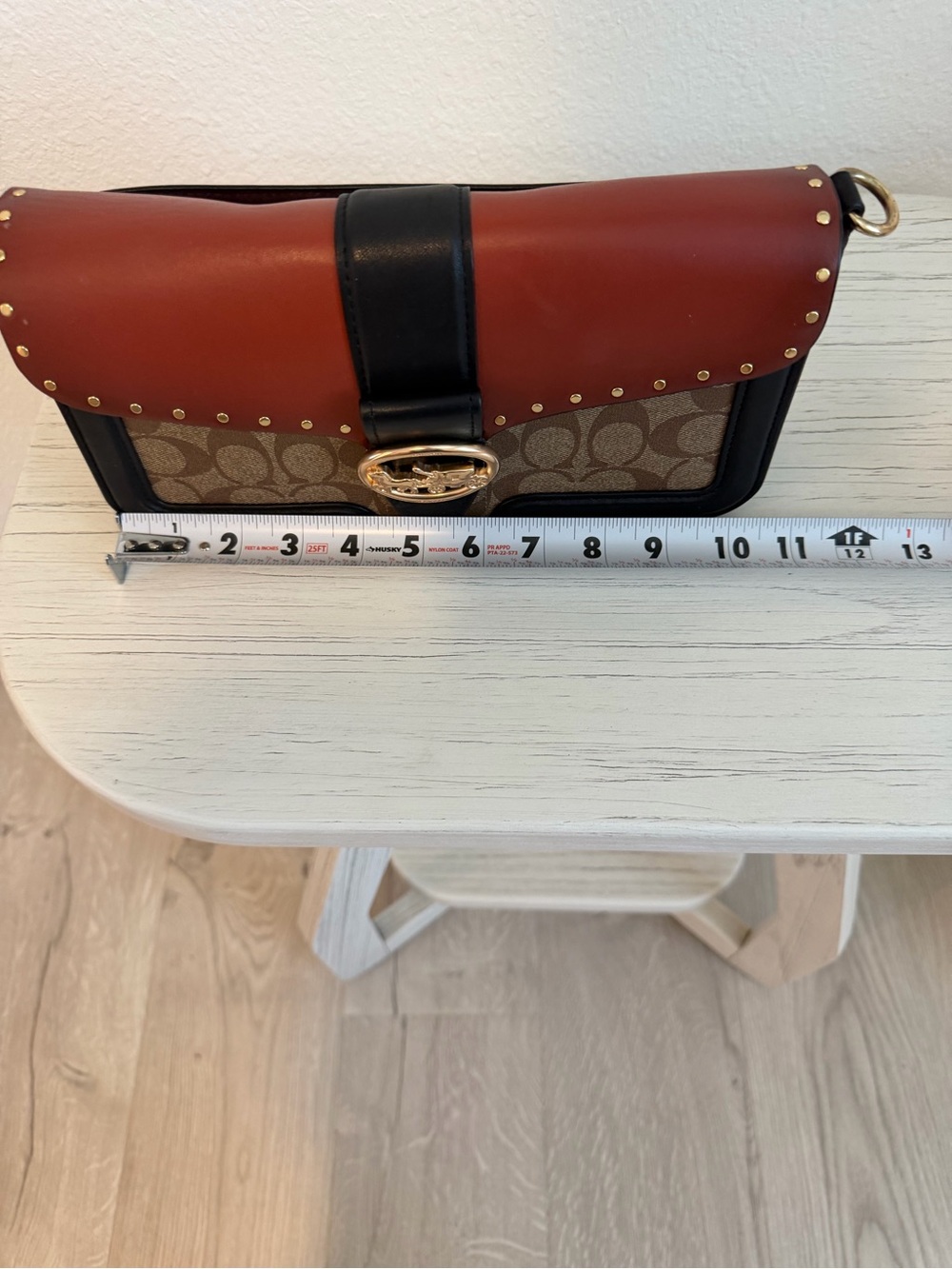 Coach Two-Tone Signature Saddle Bag in Brown and Black - Picture 14 of 15